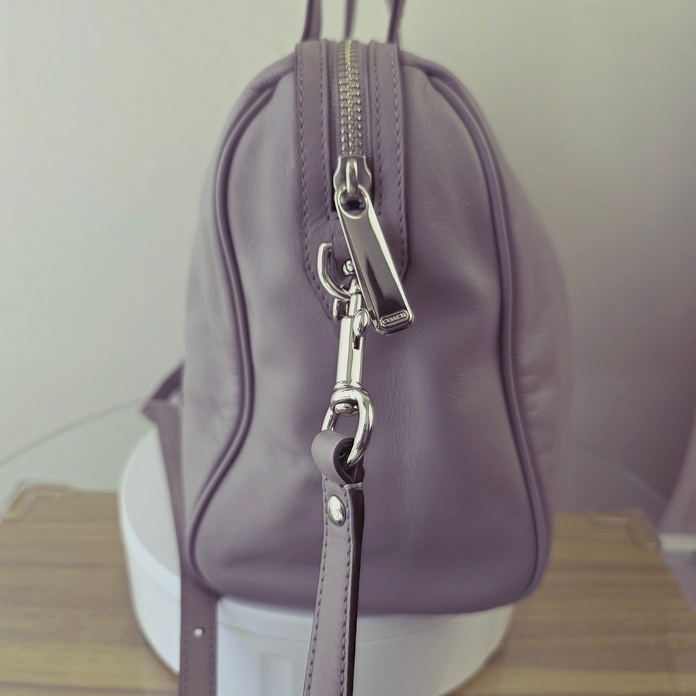 Coach Taylor East West Satchel Lavender Purple Leather Shoulder Bag - Picture 4 of 13